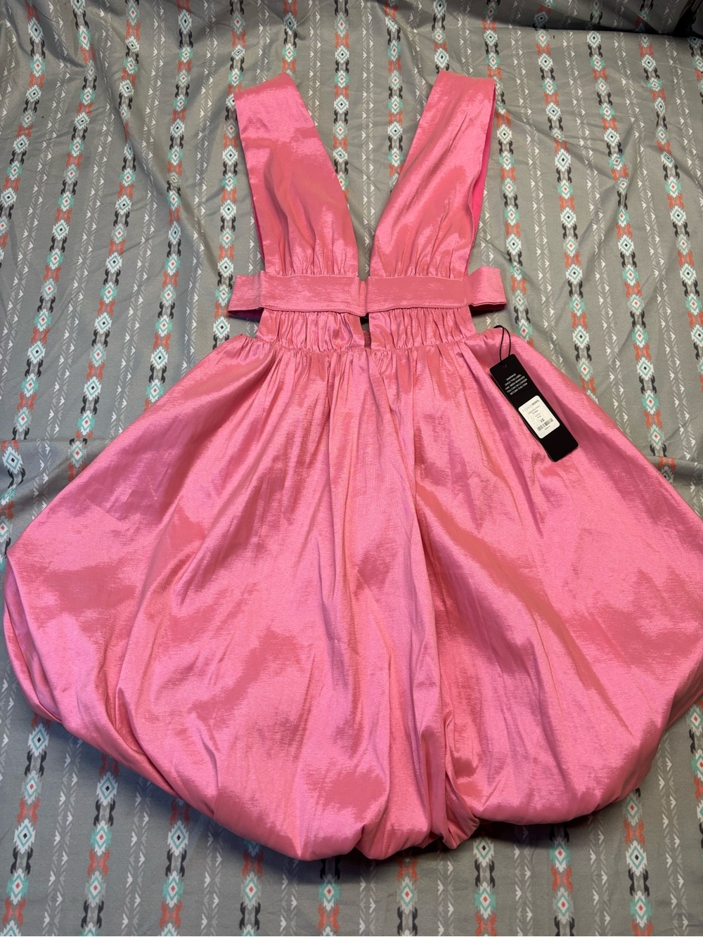 🍄Fashion Nova Shimmery Hot Pink Bubble Party Dress